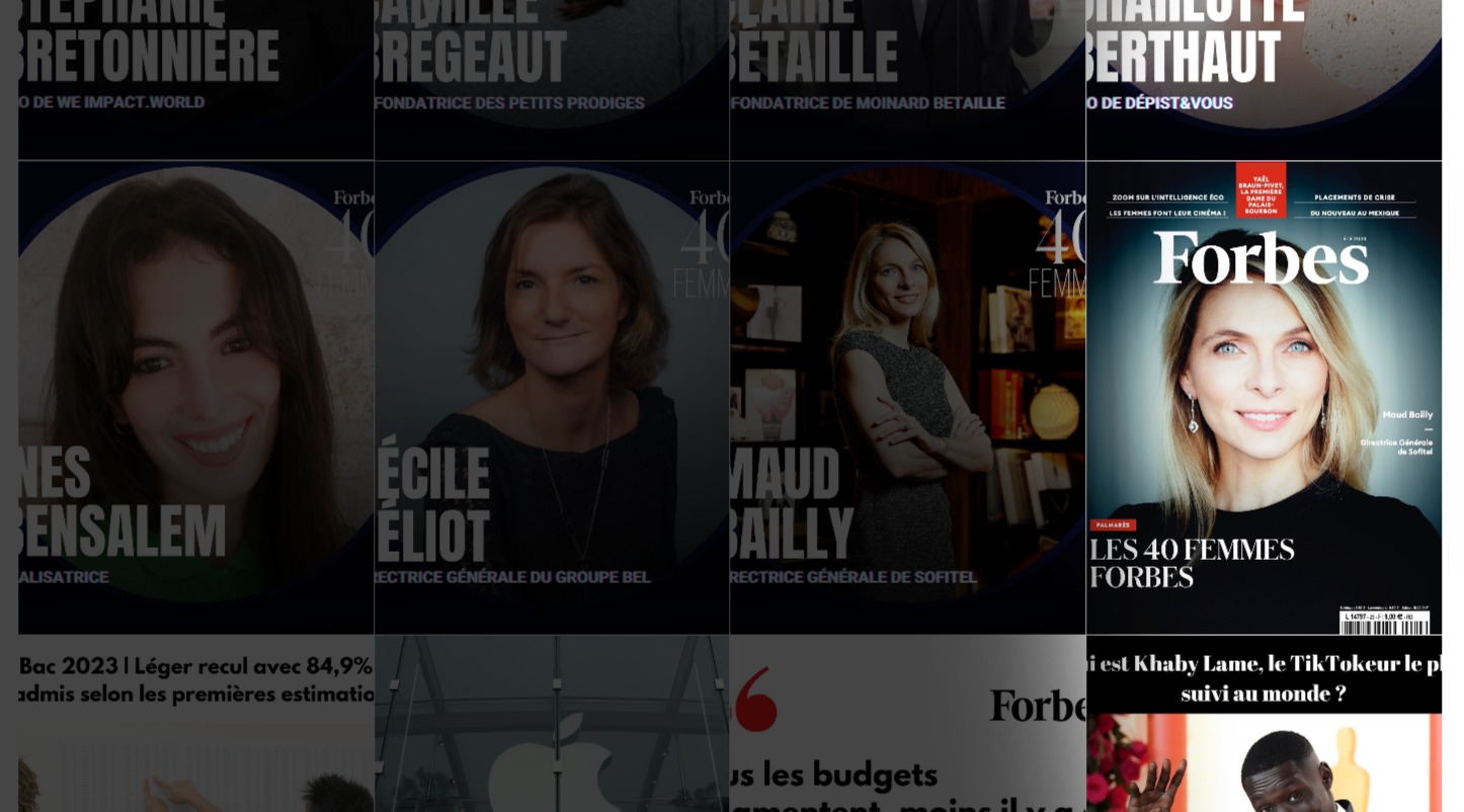 Instagram de Forbes qui met en lumière la couverture du magazine dans lequel ma tribune a été publiée